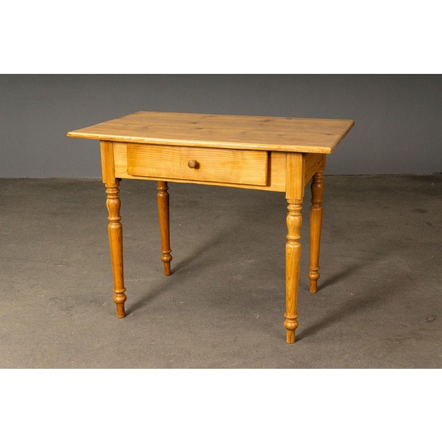 Wood Biedermeier Style Table in Pine For Sale - Image 7 of 16