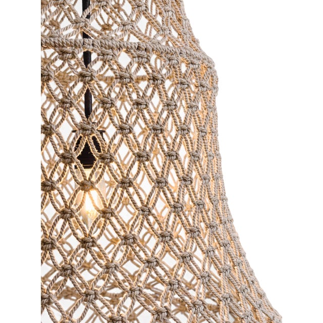 2020s Taupe Macrame Tara Pendant Light Small For Sale - Image 5 of 8
