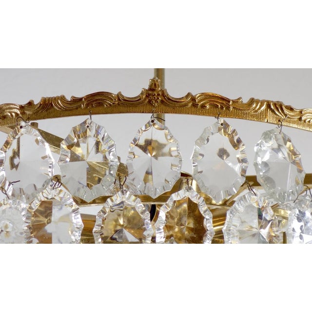 Brass and Lead Crystal Chandelier from Schröder and Co., 1960s For Sale - Image 4 of 15