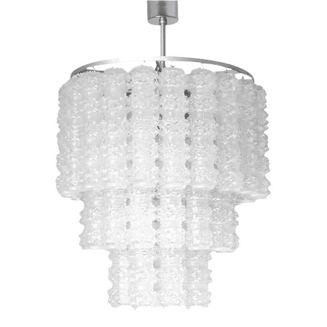 Vintage Italian Chandelier With Murano Glass by Venini, C. 1960's For Sale