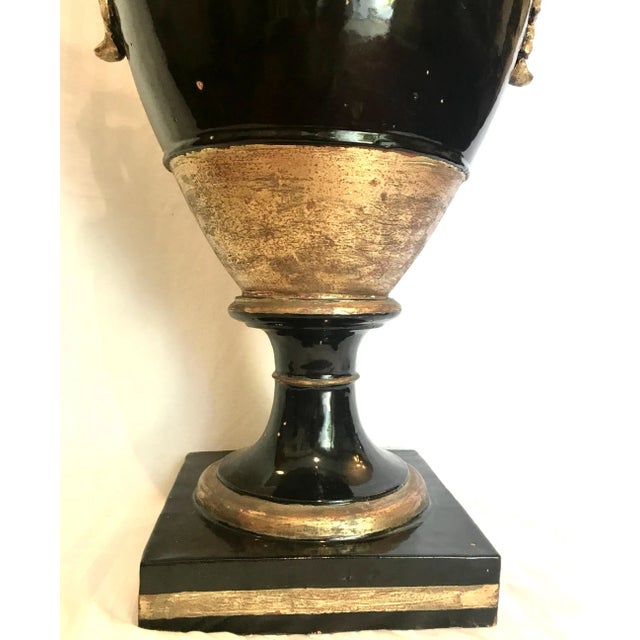 19th Century 19th Century French Monumental Terracotta Cobalt Blue Glazed Vase For Sale - Image 5 of 13