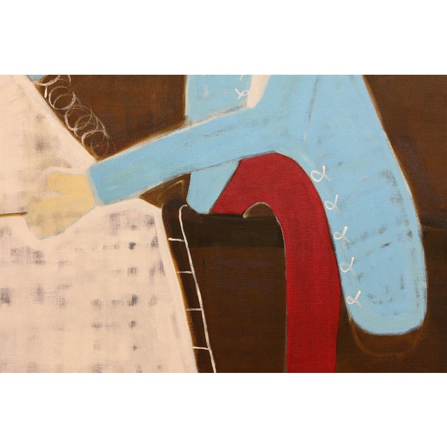 Man on Horseback Oil Painting, Large Equestrian Portrait Painting 170 X 210 Cm For Sale - Image 4 of 11