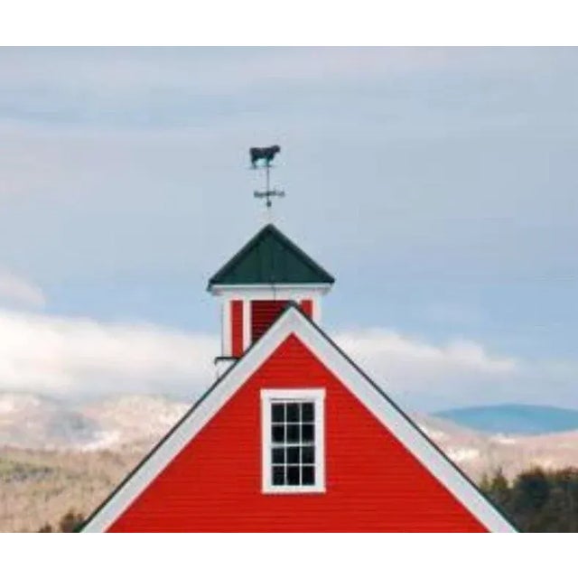 Ebony Antique Copper Cow Weathervane Sculpture Painted Black, 9” X 16” For Sale - Image 8 of 11