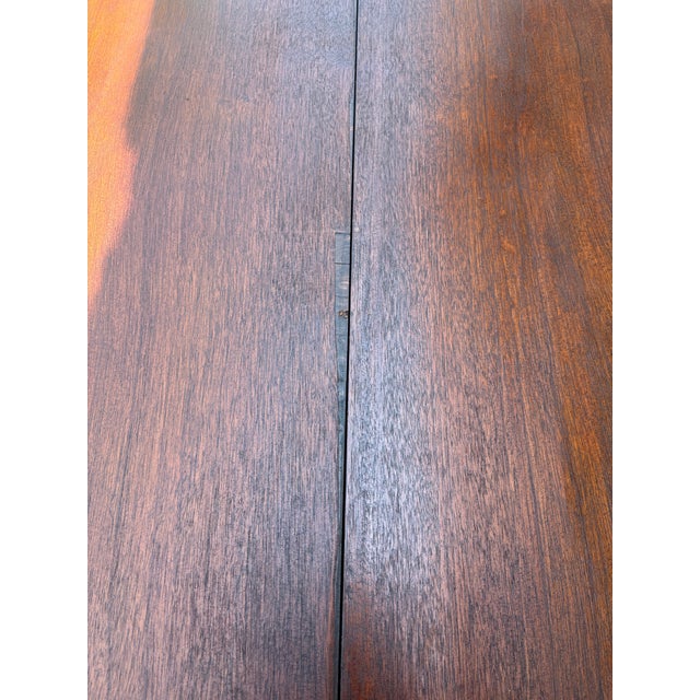 Brown Mid 20th Century Federal Revival Mahogany Lyre Base Flip Top Games Table For Sale - Image 8 of 11