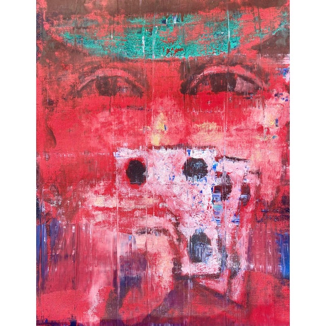 1980s Aaron Fink, Large Modernist Oil Painting Card Poker Player Aaron Fink Pop Art Americana, 1986 For Sale - Image 5 of 14