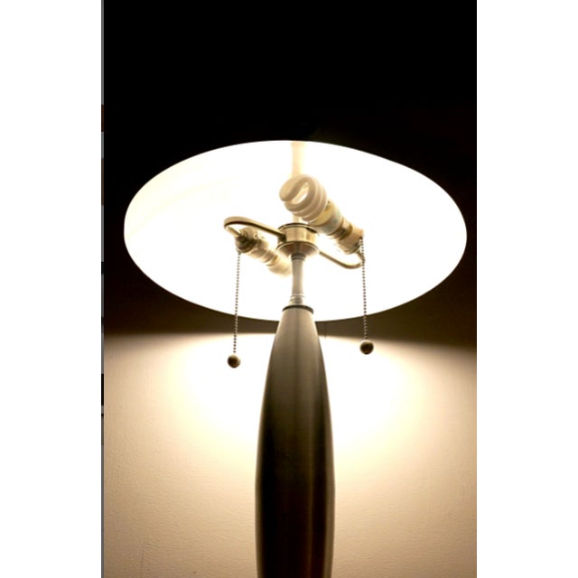1950s Vintage Laurel Lamp Co. Style Brushed Steel Domed Lamp For Sale - Image 5 of 13