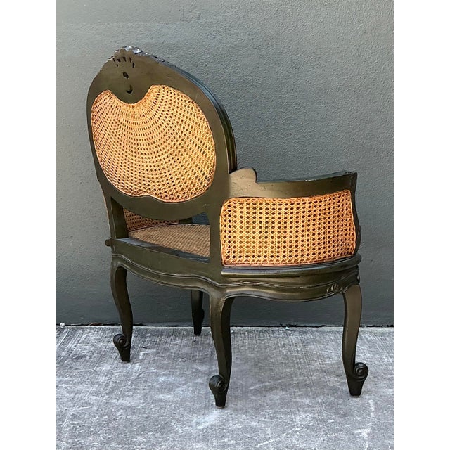 Late 20th Century Vintage Paradigm Cane Settee For Sale - Image 5 of 12