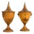 Fine 19th Century Near-Pair of Regency Tole-Painted Chestnut Urns For Sale