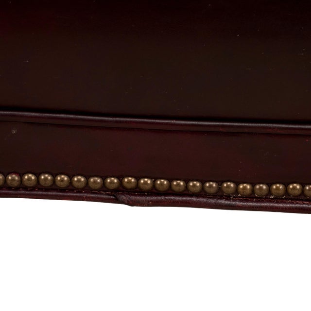 Vintage 1970s Tufted English Chesterfield Style Burgundy Leather Sofa 76" For Sale - Image 9 of 18