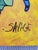 Unframed painting with wood backing depicting an abstract person with green skin. Shawn Savage, a noted Plam Springs...