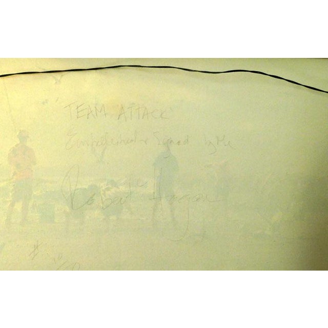 2020s Robert Hagan "Team Attack"beach Kids Canvas Hand Signed Custom Framed For Sale - Image 5 of 6