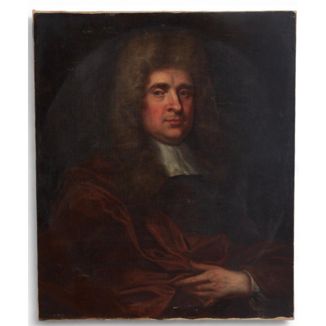 Early 18th Century French Portrait Painting, Circle of Jean Baptiste Van Loo For Sale - Image 9 of 9
