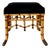 Vintage Regency Style Faux Bamboo Accent Bench With Black Upholstered Seat #2 For Sale