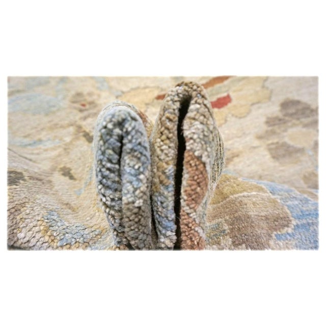 Textile Persian Sultanabad Wool 10x14 Light Blue, Ivory & Tan Handmade Area Rug #1143035 For Sale - Image 7 of 7