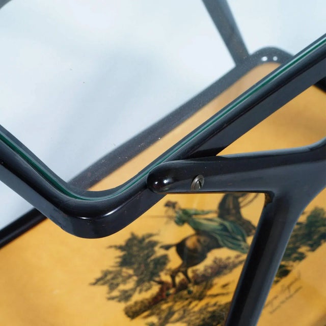 1960s Mid-Century Italian Mahogany Serving Cart by Cesare Lacca For Sale - Image 5 of 7