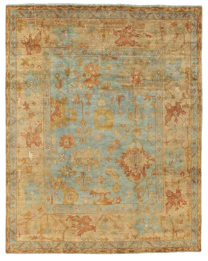 Exquisite Rugs Oushak Hand knotted Wool Dark Blue/Beige Rug-14'x18'