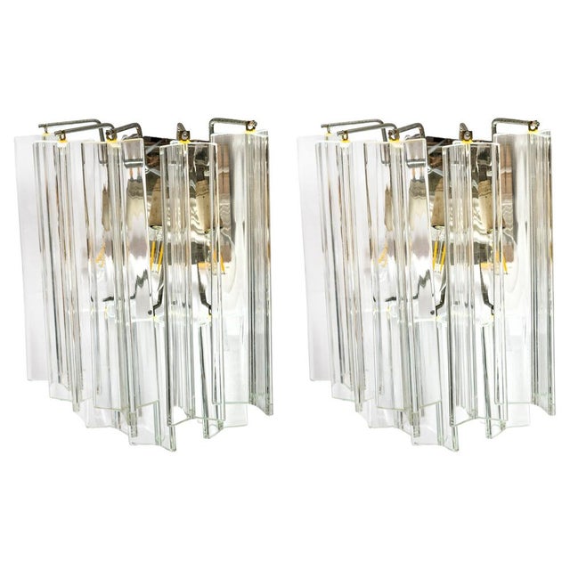 Vintage Murano Glass and Chromed Metal Wall Sconces, Italy, 1960s, Set of 2 For Sale - Image 11 of 11
