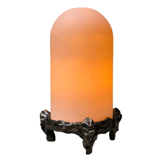 Nova Table Lamp in Patinated Cast Bronze by William Guillon For Sale