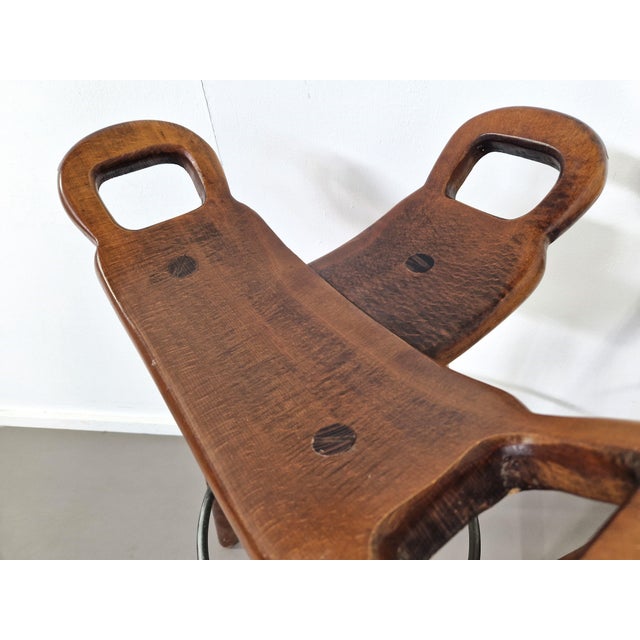 1960s Spanish Marbella Bar Stools attributed to Sergio Rodrigues, 1960s, Set of 3 For Sale - Image 5 of 10