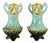 20th Century Art Nouveau Glazed Ceramic Vases with Floral Decoration, Set of 2 For Sale