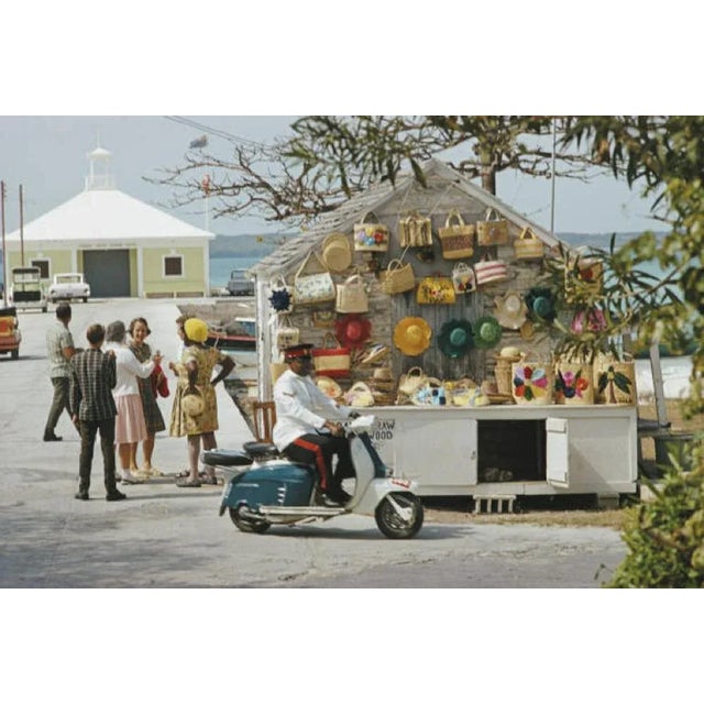 Harbour Island 1970 by Slim Aarons Slim Aarons Limited Estate Edition Handbags and hat shop at Harbour Island in the...