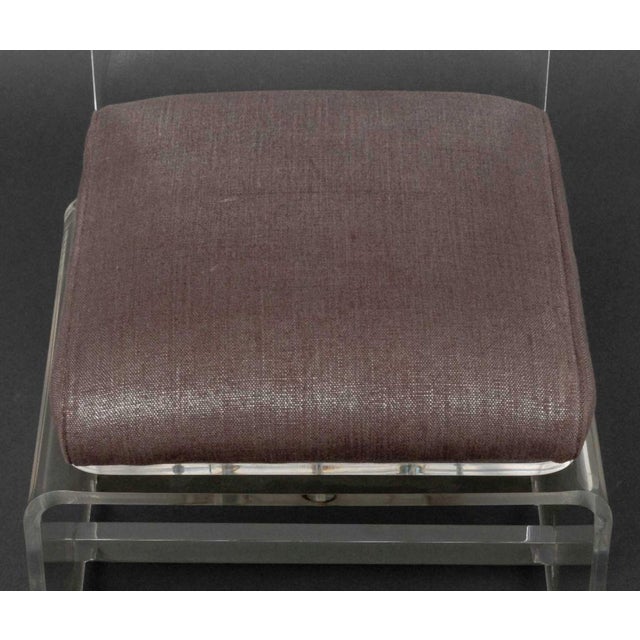 Modern Clear Acrylic Swivel Side Chair For Sale - Image 4 of 7