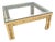 Boho Chic Woven Wicker Glass Top Square Coffee Table For Sale