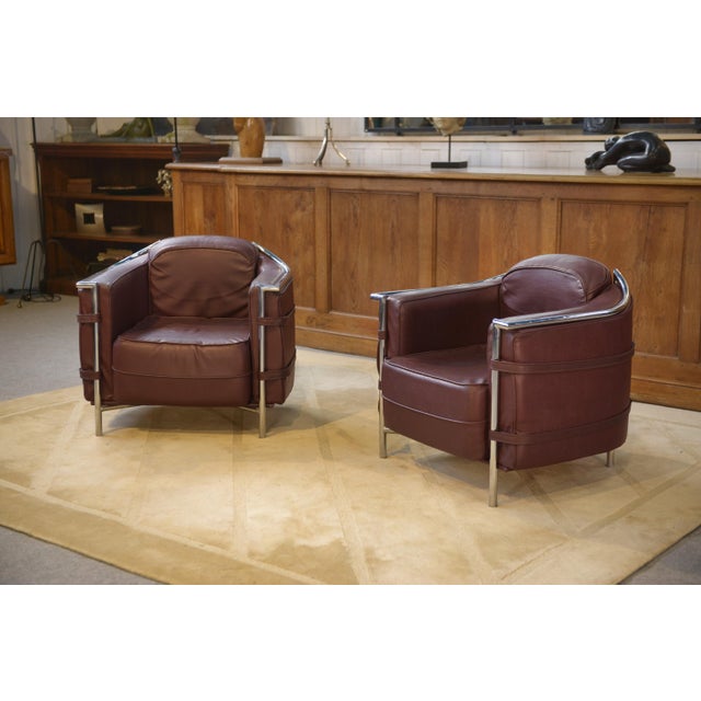 Armchairs in the style of Le Corbusier, 1970s, Set of 2 For Sale - Image 12 of 12