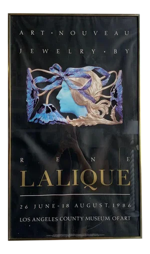 1980s Los Angeles County Museum of Art Rene Lalique Exhibition Poster, Framed