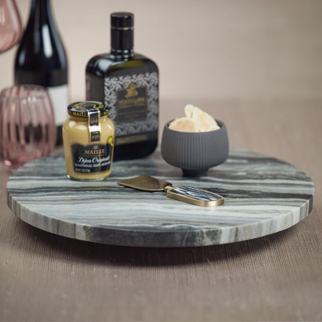 Contemporary Casoria Black Marble Lazy Susan For Sale - Image 3 of 6