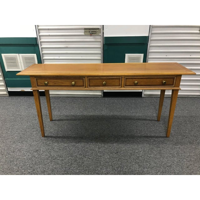 Century Fine Furniture Oak Console Table For Sale - Image 11 of 11