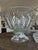 Beautiful vintage Jeannette Feathered pattern punch bowl set in clear pressed glass. This elegant set features the classic...