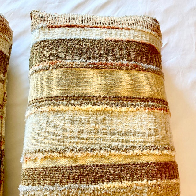 Mid-Century Boho Chic Kilim Lumbar Pillows - A Pair For Sale - Image 10 of 11