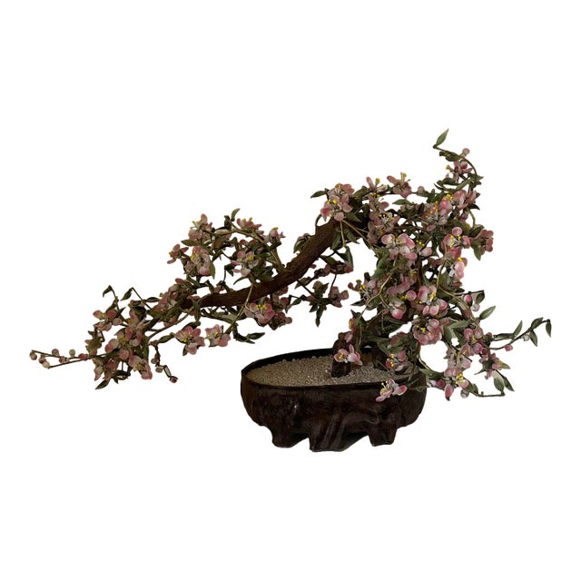 Massive Chinese Hard Stone and Jade Bonsai Tree For Sale