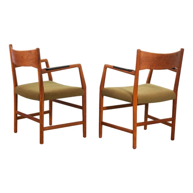 Set of Town Hall Wooden Armchairs by Hans Wegner for Plan Mobler, Denmark, 1947 For Sale