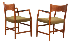 Set of Town Hall Wooden Armchairs by Hans Wegner for Plan Mobler, Denmark, 1947