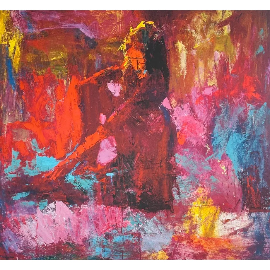 2004, Woman in Dress, Figurative Abstract, Iris Giclee, Artist Randy ...