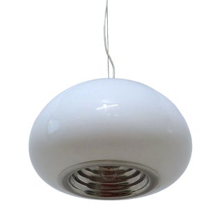 Black and White Hanging Lamp by Castiglioni Brothers for Flos, 1970s For Sale