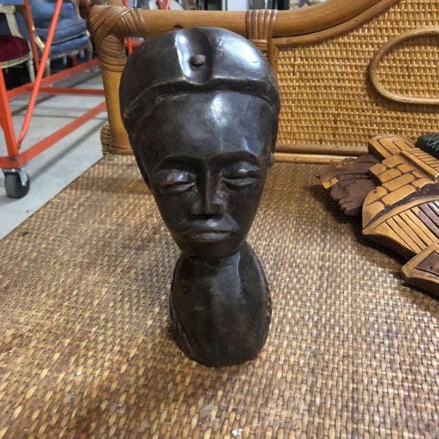 Vintage 1970s African Hand Carved Wooden Figure For Sale - Image 12 of 12