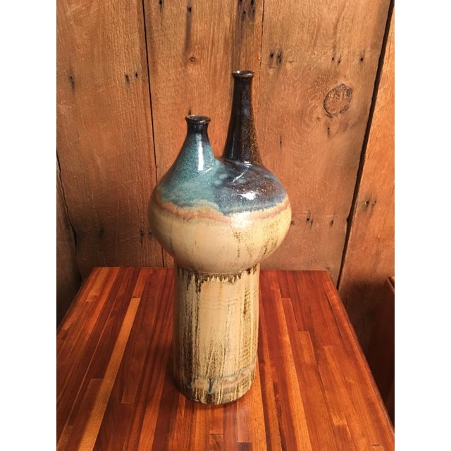 Mid-Century Modern Vintage Double Stemmed Weed Pot For Sale - Image 3 of 10