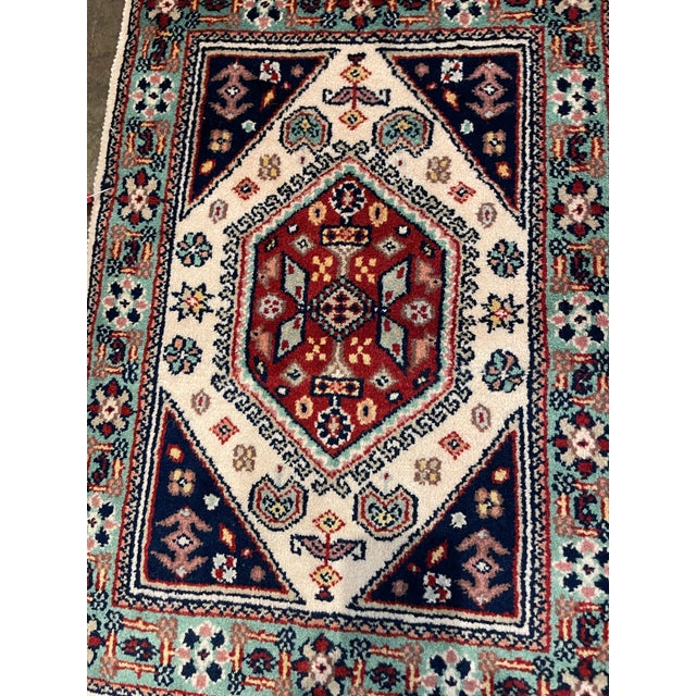 1990s Handwoven Persian Style Area Rug 1'6" X 2'0" For Sale - Image 4 of 5
