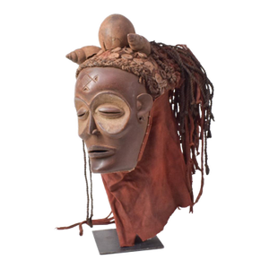 Early 20th Century Chokwe Mask Mwana Pwo with Headdress