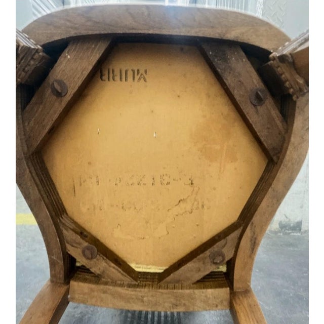 Set of 4 — Thomasville "Avenue" Collection Lyre-Back Cane Dining Chairs | c.1963 | Original Label For Sale In Miami - Image 6 of 11