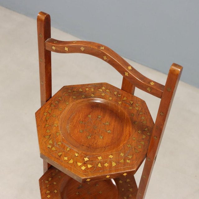 Italian Valet with Walnut Inlays and Brass For Sale - Image 3 of 8