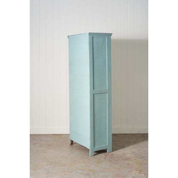 Early 20th Century Early 1900's Blue Painted English Pine Paneled Cabinet For Sale - Image 5 of 9