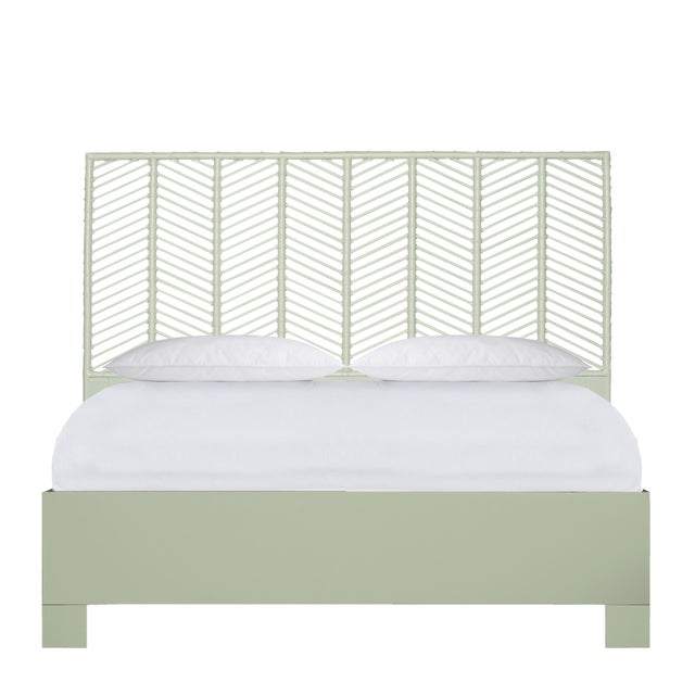 Liam Platform Bed King - Celery Green For Sale - Image 12 of 12