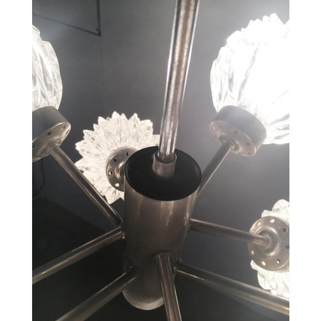 Mid-Century German Space Age Glass and Metal Chandelier from Richard Essig, 1960s For Sale - Image 4 of 18