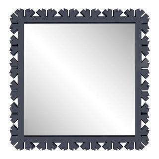 Fleur Home Audubon Bamboo Sticks Square Mirror in Hale Navy, 50.5x50.5 For Sale