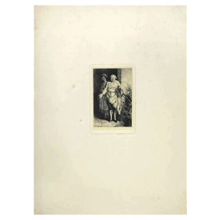 Gustave Donjean, The Costumed Characters, Etching, 1860s For Sale