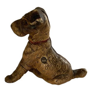 Vintage Hubley Wire-Haired Terrier Cast Iron Bank Made Usa 1940s-1950s
